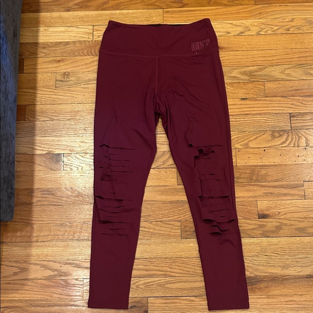 PINK Victoria's Secret Maroon Leggings